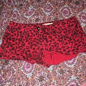 No Boundaries Short Red Cheetah Print Shorts